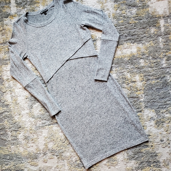 Express Brushed Jersey "Sweater" Dress - Picture 2 of 8